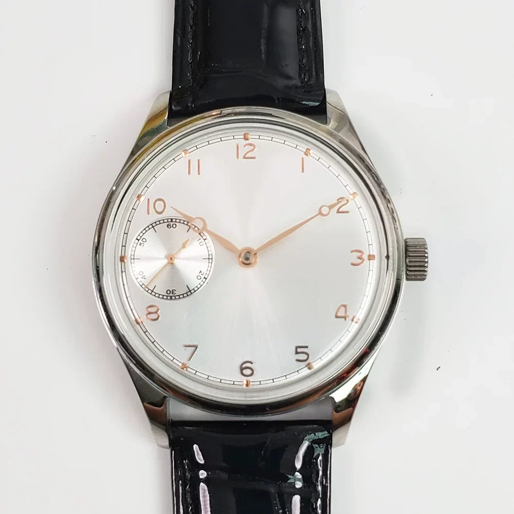 Men's 42mm Manual Wind Watch ST3600 Movement White Gold Dial – A Modern Minimalist Mechanical Timepiece