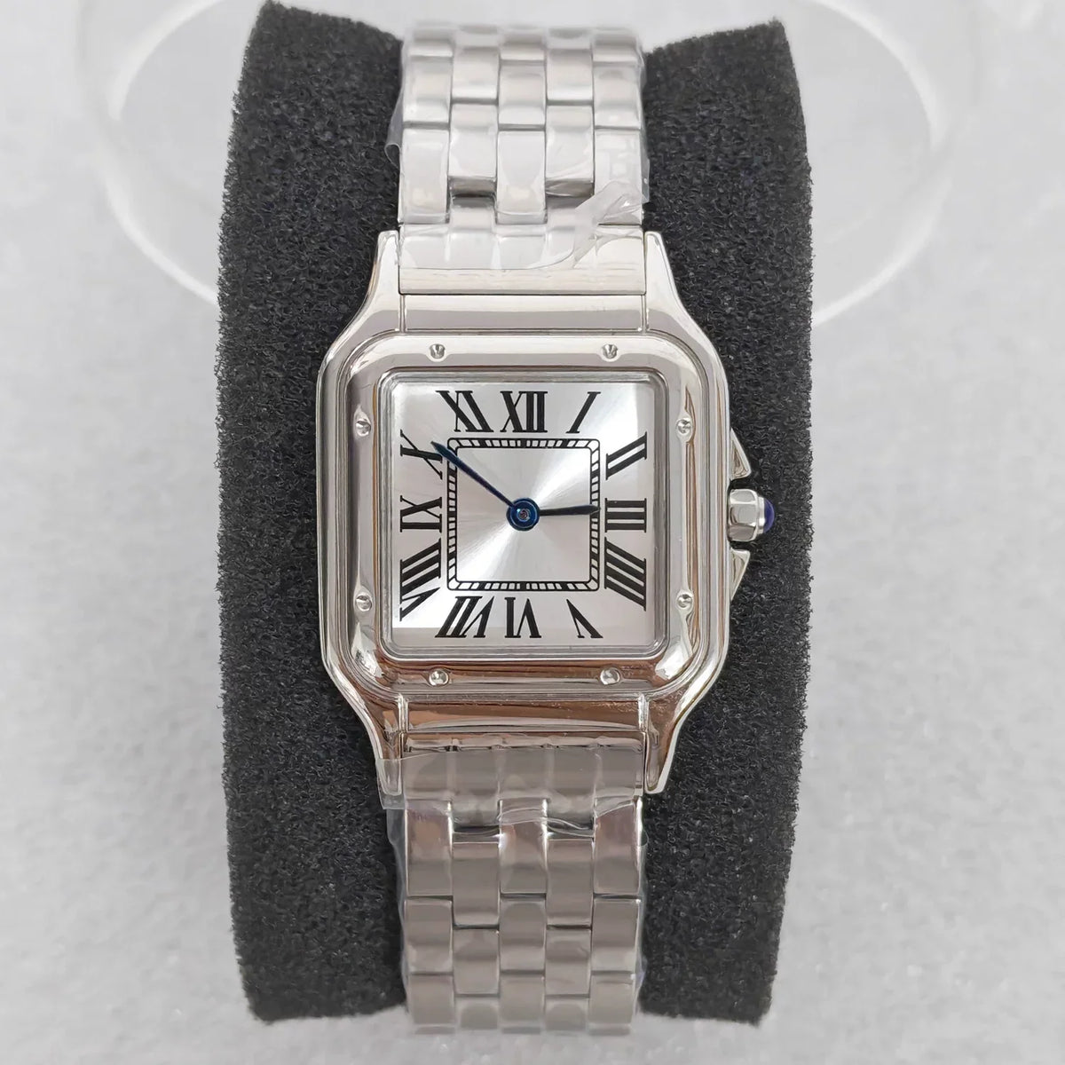 Ladies 27mm Square Quartz Watch: Modern Minimalist Elegance in Stainless Steel