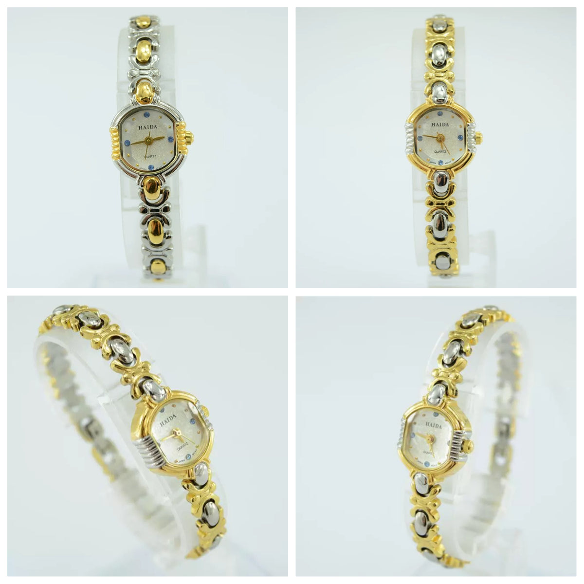 HAIDA Ladies Quartz Watch Two-Tone Blue Crystal-Set: A Modern Minimalist Timepiece for Every Style