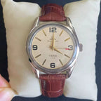 Shanghai Men's Manual Wind Watch Steel Bracelet Large Numeral Dial NOS