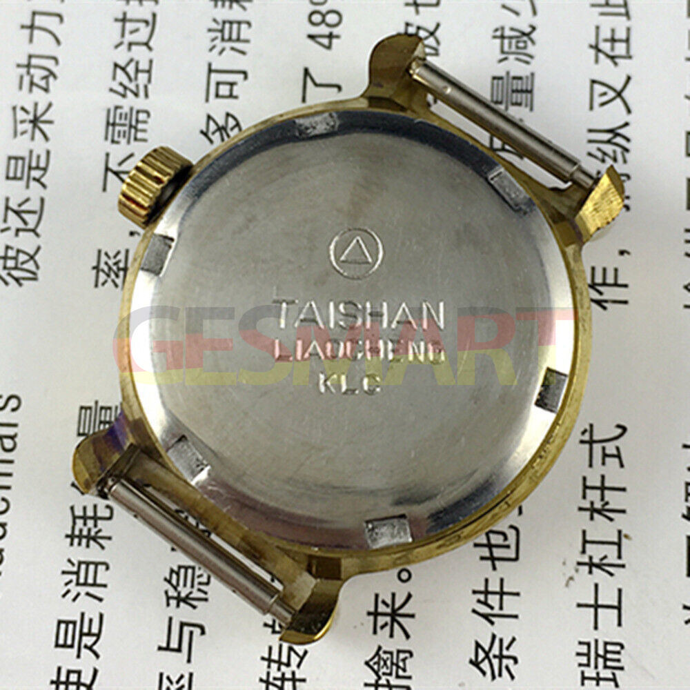 TAISHAN 27mm manual mechanical lady watch with 19 jewels, golden case, and yellow dial for elegant style and sophistication.