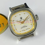 26mm SHANGHAI JINJI Lady watch with golden square case, manual mechanical movement, 17 jewels design.
