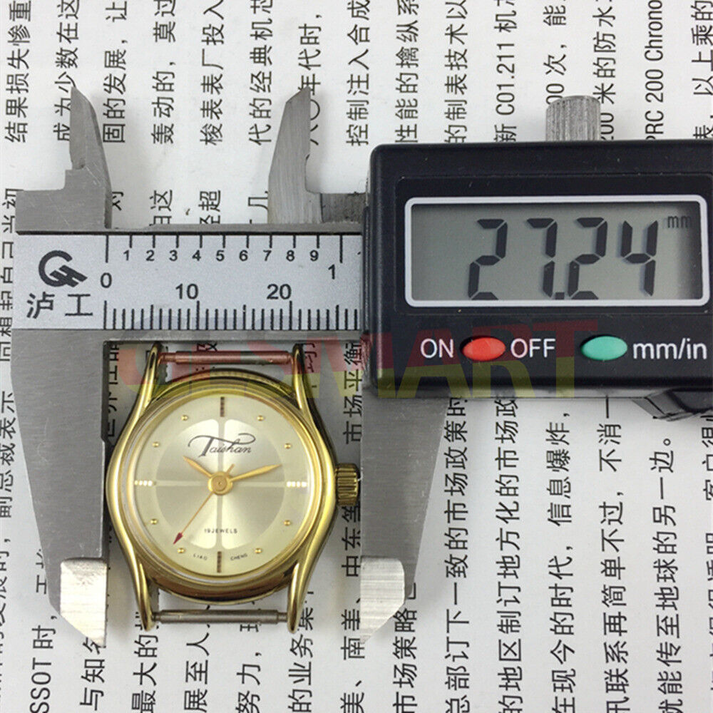 TAISHAN 27mm manual mechanical lady watch with gold accents and 19 jewels, elegant daily wear accessory.