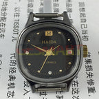 HAIDA ladies manual mechanical watch with imitation diamonds, 17 jewels, square case design for elegant wear