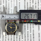 TAISHAN 26mm black manual mechanical lady watch with 3-hand display and 19 jewels, elegant design.