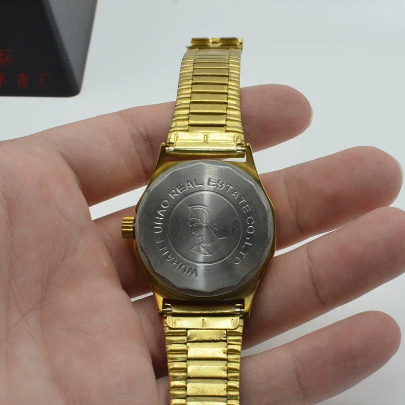 SHENGMEIDA Vintage Gold-Plated Automatic Mechanical Men's Watch Round NOS
