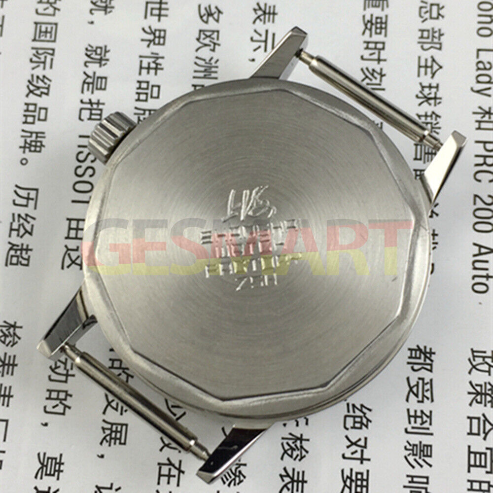 32mm Shanghai Factory manual watch with silver case and nail hands, classic style for elegant wear.