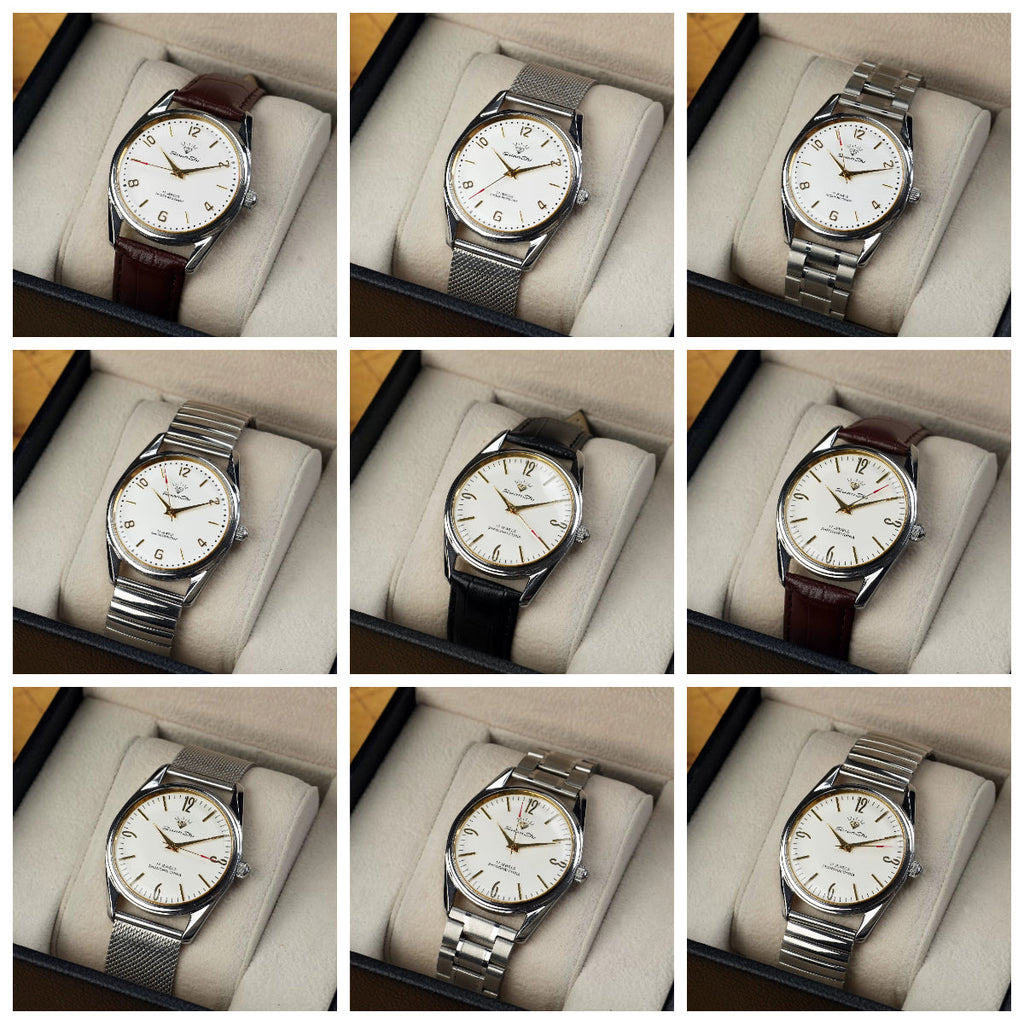 Diamond Brand Men's Manual Wind Watch Vintage Leather Strap Waterproof