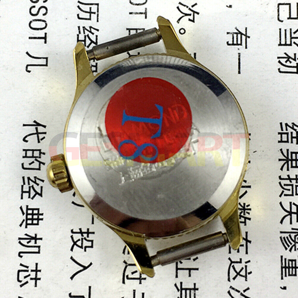 SHANGHAI DIAMOND mechanical lady watch with yellow dial, golden nail markers, and elegant classic design.