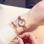 Women's Star Rhinestone Cut Small-Dial Bracelet Quartz Watch