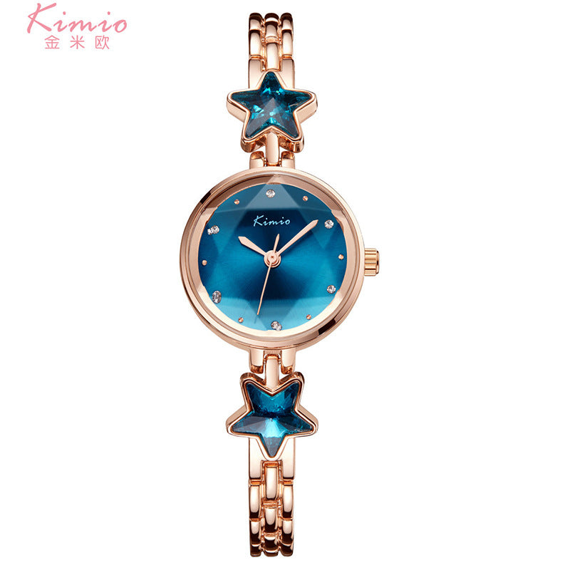 Women's Star Rhinestone Cut Small-Dial Bracelet Quartz Watch