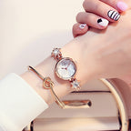 Women's Star Rhinestone Cut Small-Dial Bracelet Quartz Watch