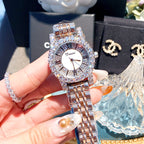 Women's Tweed-Style Steel Rhinestone Waterproof Watch