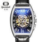GESMART Men's Tonneau Shape Skull Skeleton Automatic Mechanical Watch European American Style