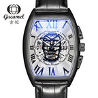 GESMART Men's Tonneau Shape Skull Skeleton Automatic Mechanical Watch European American Style