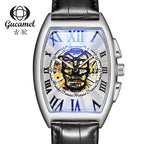 GESMART Men's Tonneau Shape Skull Skeleton Automatic Mechanical Watch European American Style