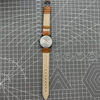34mm Shanghai Factory manual mechanical watch with black dial, 19 jewels, shock-resistant for daily wear.