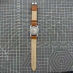 TAIHANG 38mm manual mechanical watch with silver dial, golden nails, round case, 17 jewels for classic style.