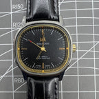 Shanghai Factory 34mm manual mechanical watch with black dial, 19 jewels, shock-resistant, classic timepiece.