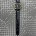 Shanghai Factory 34mm manual mechanical watch with black dial, 19 jewels, shock-resistant for daily wear.