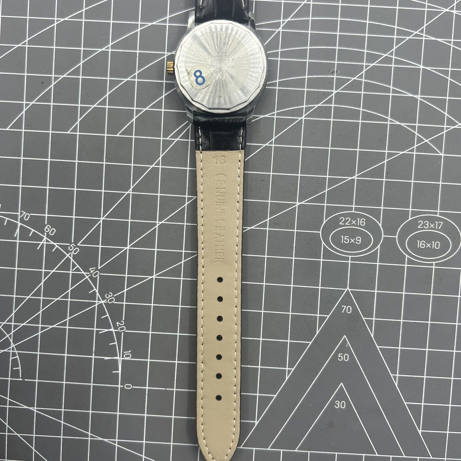 Shanghai Factory 34mm manual mechanical watch with black dial, 19 jewels, shock-resistant for daily wear.