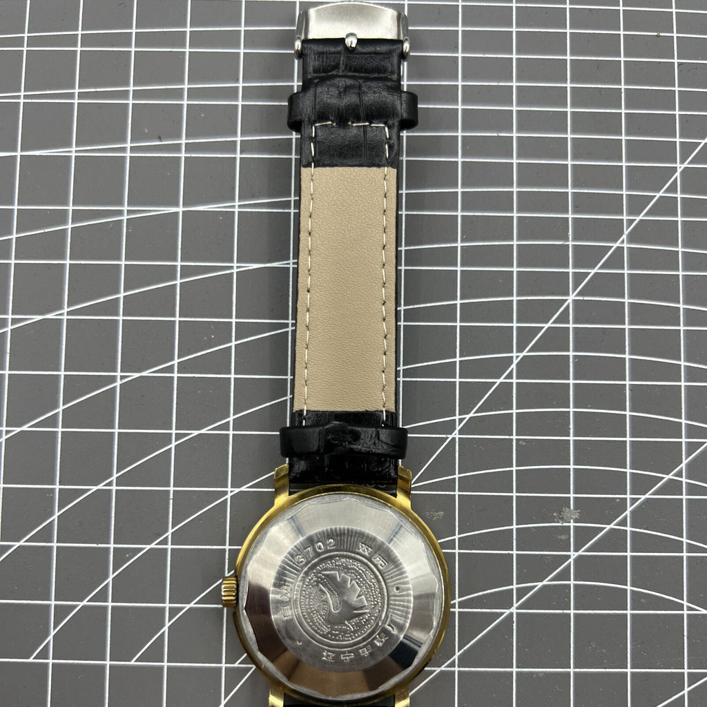 37mm Kongque automatic watch with black dial, double calendar, 33 jewels, elegant style for daily wear.