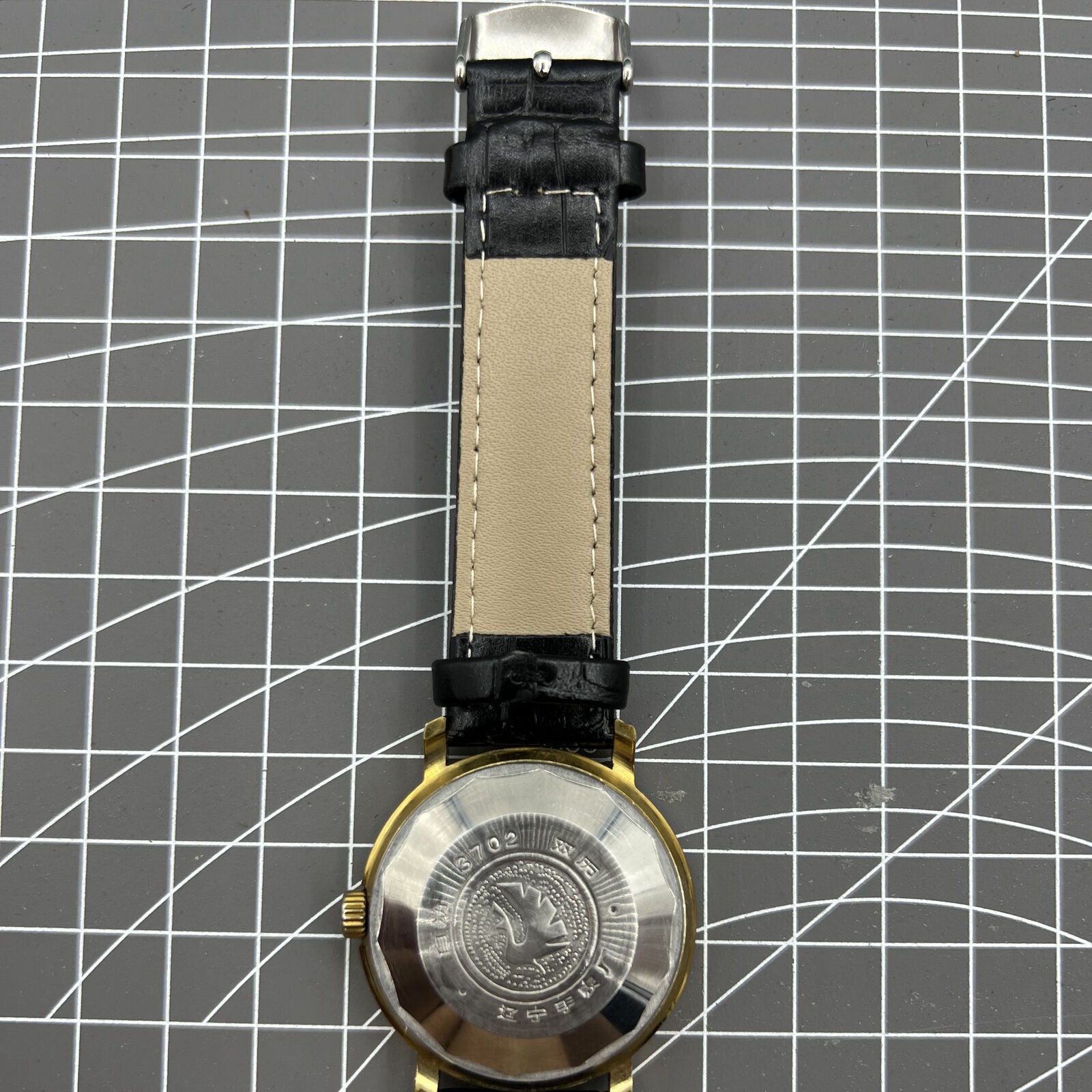 37mm Kongque automatic watch with black dial, double calendar, 33 jewels, elegant style for daily wear.