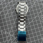 Silver 36mm Beijing Double Rhomb manual watch with silver case, nail markers, and classic design for elegant style.