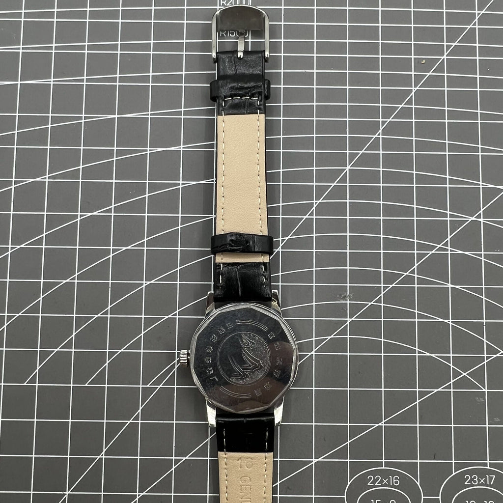 Taihang 32mm manual mechanical watch with black dial, golden markers, 17 jewels precision craftsmanship.