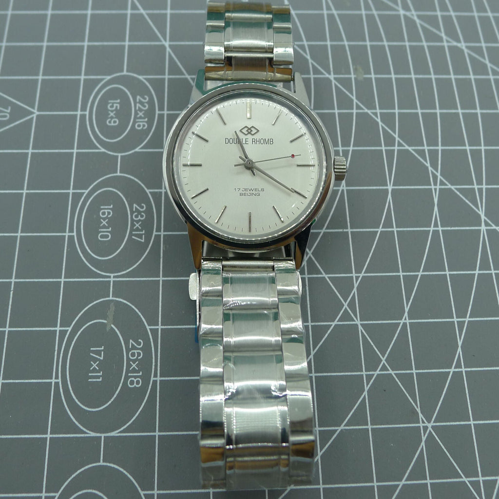 Beijing 36mm manual mechanical watch with silver case and silver nail indices, classic design for watch enthusiasts