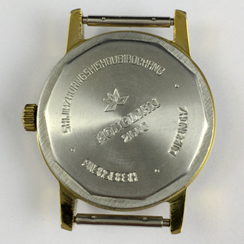 33mm Golden Band Manual Mechanical Watch with Lume, Single Calendar at 3 o'clock