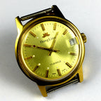 33mm Golden Band Manual Mechanical Watch with Lume, Single Calendar at 3 o'clock
