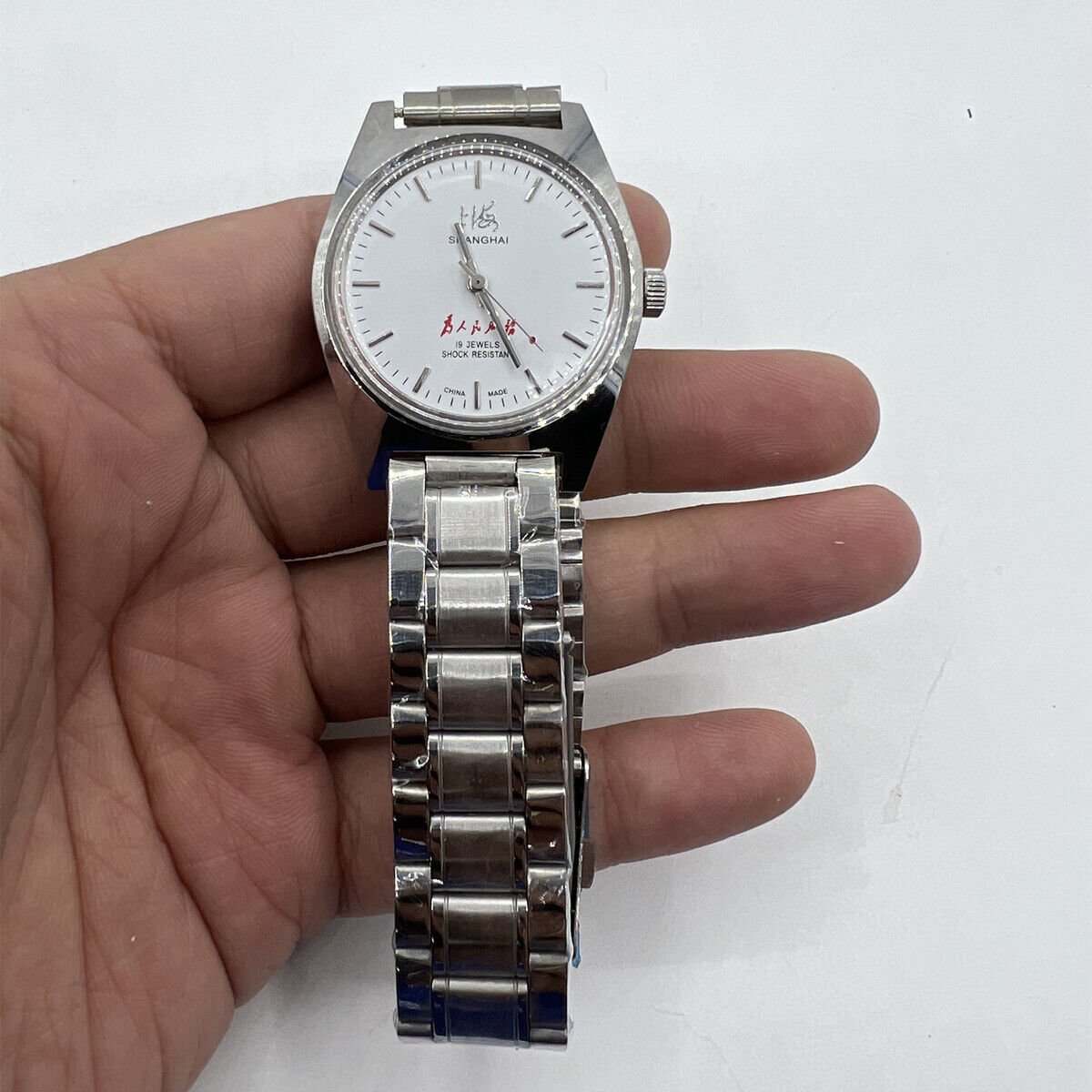 37mm Shanghai Factory 7120 men's manual mechanical watch, shock-resistant with classic vintage design.
