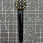 37mm Kongque automatic watch with black dial, double calendar, 33 jewels, and mechanical movement for elegant timekeeping.
