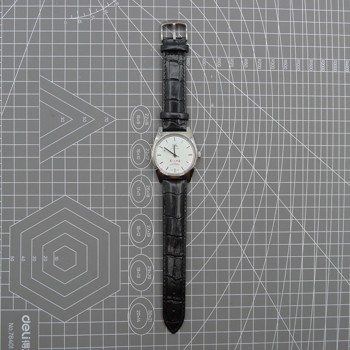 Shanghai Factory 37mm 7120 men's manual mechanical watch with shock-resistant design for durability.