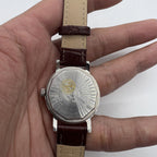 33mm Shanghai manual mechanical watch with single calendar, 17 jewels, shock-resistant design.