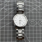 37mm China Baihua manual mechanical watch with silver dial, 19 jewels, shock-resistant design for durability.