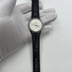 Beijing 36mm Double Rhomb manual watch with silver case, silver nail strap, classic minimalist style.