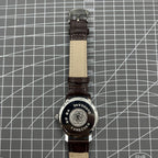 China Baihua 37mm manual mechanical watch with silver dial and 19-jewel movement, shock-resistant design for durability.
