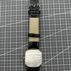 28mm Tianjin Seagull watch with octagonal gold case, golden dial, and manual mechanical movement for elegant wear.