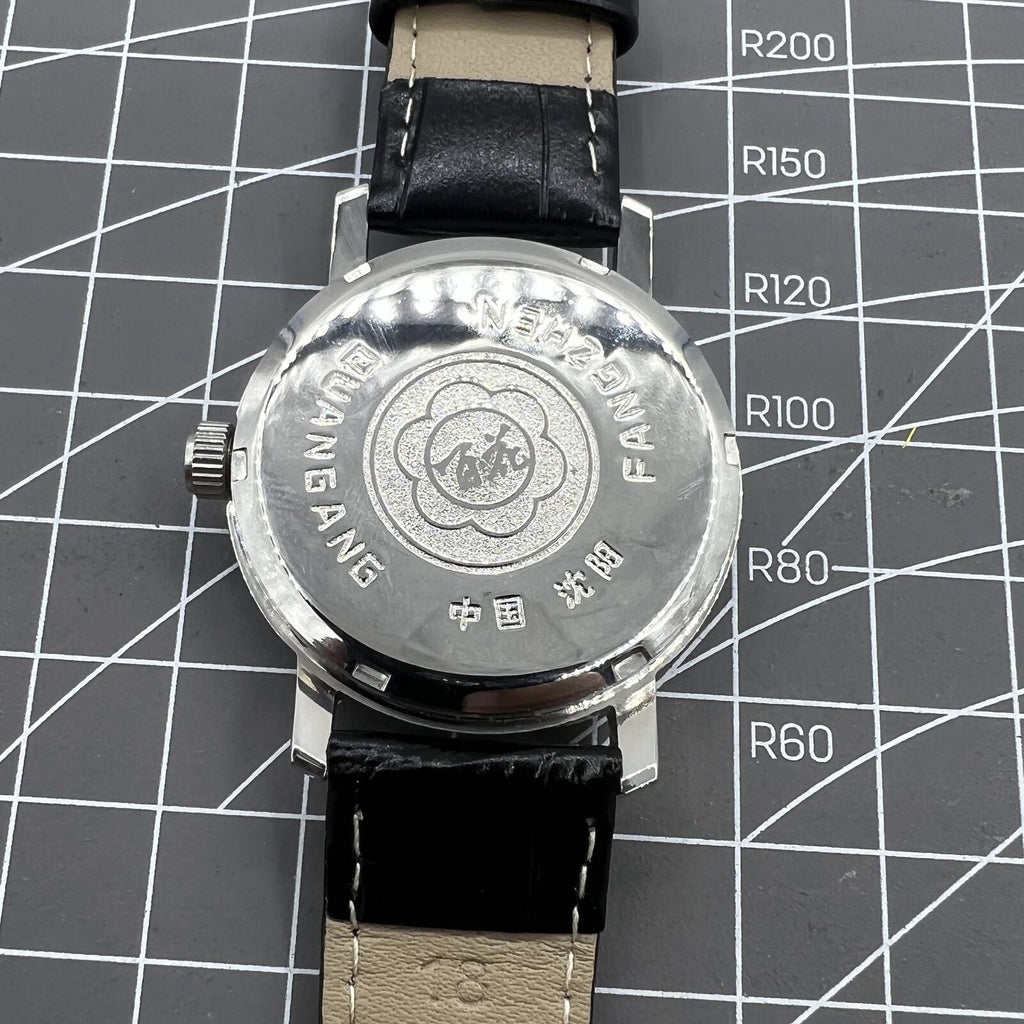 China Baihua 37mm manual mechanical watch with silver dial, 19 jewels, and shock-resistant design for lasting durability.