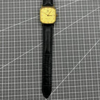28mm Tianjin Seagull watch with octagonal gold case and golden dial, manual mechanical movement, elegant timepiece.