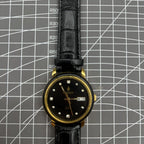 37mm Kongque automatic watch with black dial, double calendar, 33 jewels, elegant style for daily wear.