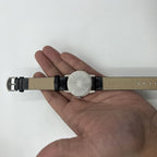 Shanghai 36mm manual mechanical watch 8120 with white dial and 17 jewels, classic design.