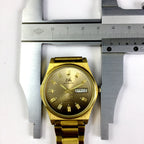 Shanghai Factory manual mechanical watch with dark brown dial featuring double calendar display.