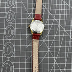 Seagull lady watch with golden dial, 19-jewel manual mechanical movement, Tianjin China craftsmanship.