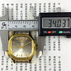 32mm Shanghai brand manual mechanical watch with golden nails, brown dial, and octagonal case design.