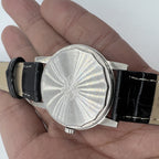 Shanghai 36mm manual mechanical watch 8120, white dial, 17 jewels, classic style for elegant everyday wear.
