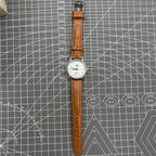 32mm Shanghai Factory manual mechanical watch with silver case and silver hour markers, classic design