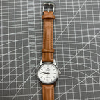 32mm Shanghai Factory manual mechanical watch with silver case and silver hour markers, classic design
